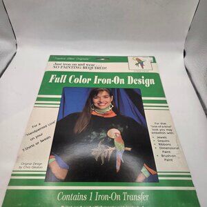 Plaid Iron-On Transfer Parrot 57808 Chris Gleaton Vintage 1990 Full Color Sealed